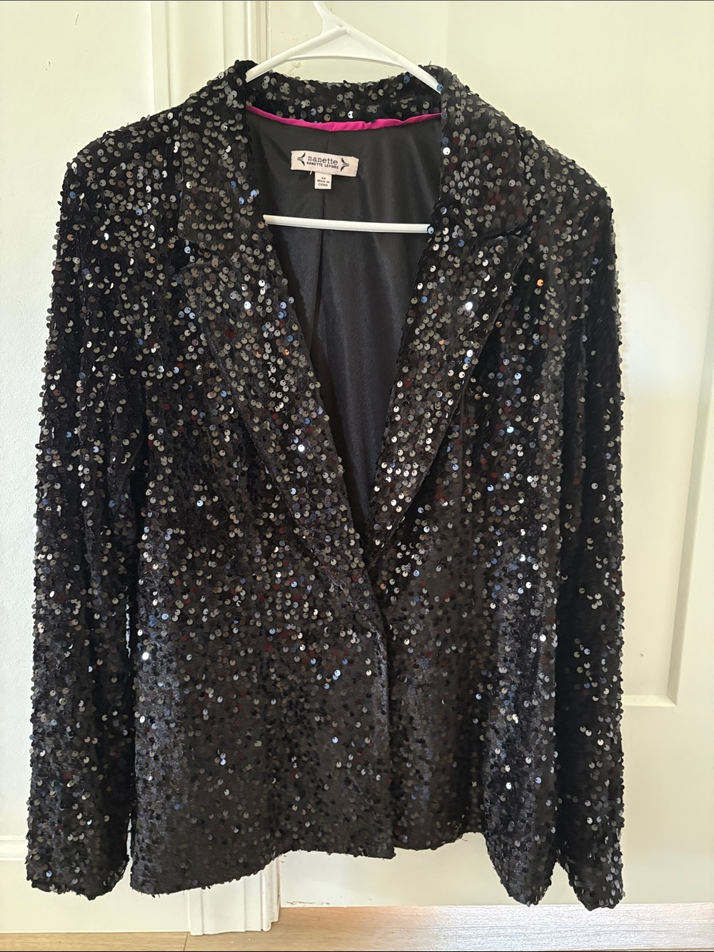 Nanette Lepore Black Sequin Blazer